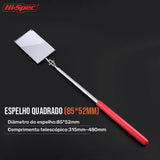 Herramienta de detección extensible de acero inoxidable, espejo angular telescópico giratorio, cuadrado y redondo, 1 pieza 