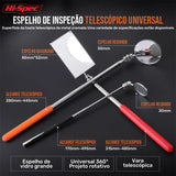Herramienta de detección extensible de acero inoxidable, espejo angular telescópico giratorio, cuadrado y redondo, 1 pieza 