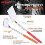 Herramienta de detección extensible de acero inoxidable, espejo angular telescópico giratorio, cuadrado y redondo, 1 pieza 