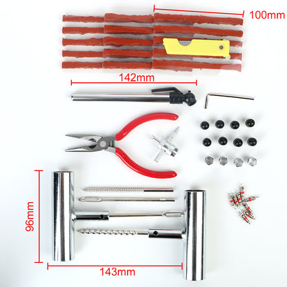 Auto Bike Tire Repair Car Tire Repair Tool Tyre Repair Kit Studding Tool Set 45 PCS Motorcycle Car Accessories Puncture Plug Set