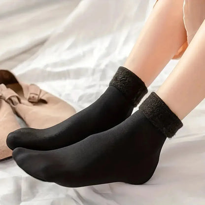 Feminino Inverno Velo Grosso Quente Meias Macio Confortável Cor Sólida Home Floor Meia Grossa Botas Meias De Dormir