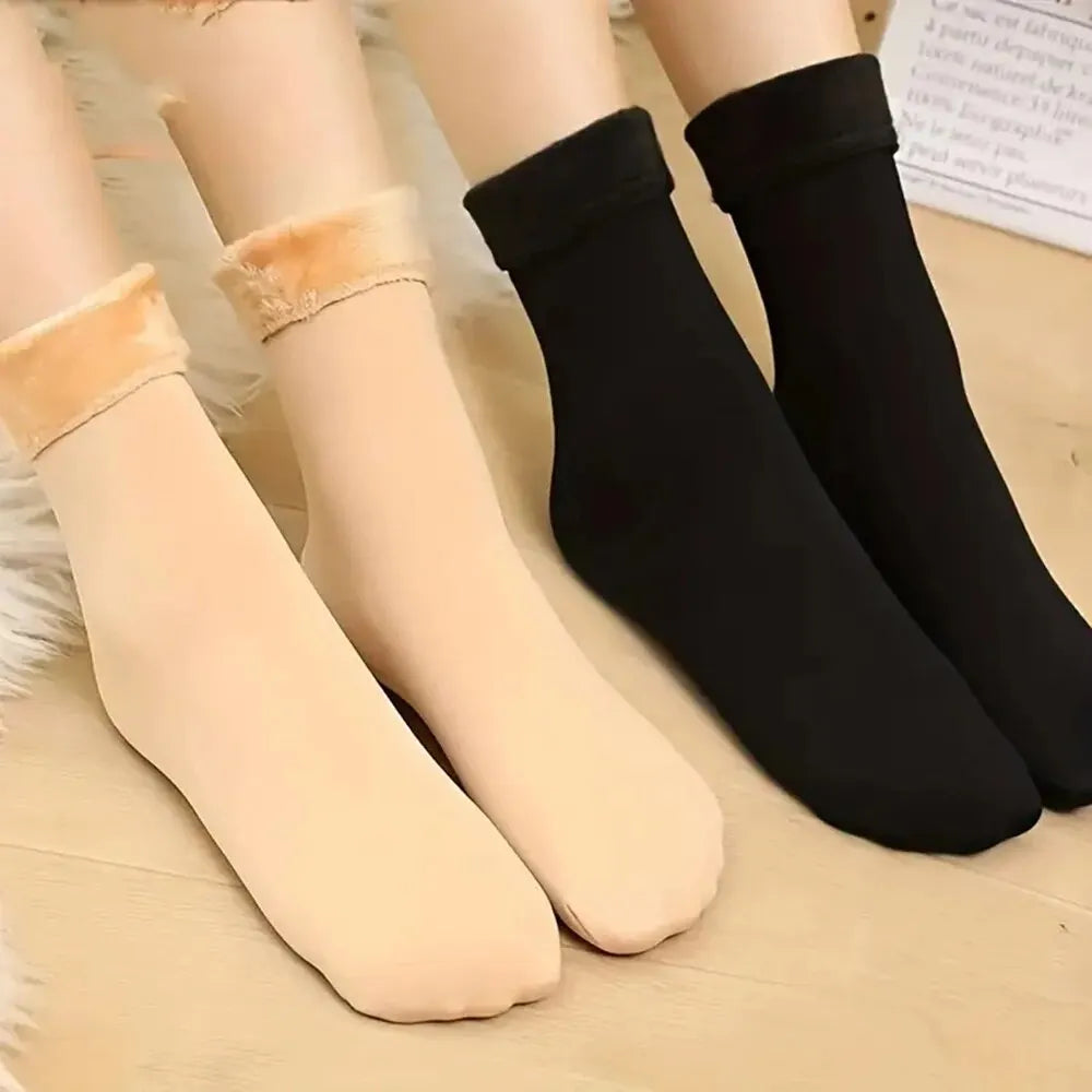 Feminino Inverno Velo Grosso Quente Meias Macio Confortável Cor Sólida Home Floor Meia Grossa Botas Meias De Dormir