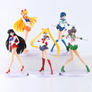 Figura de Ação Anime Sailor Moon, Mizuno Ami Tsukino Usagi Hino Rei Aino Minako Modelo, Boneca Kawaii, Presente Brinquedos, Conjunto de 5 peças