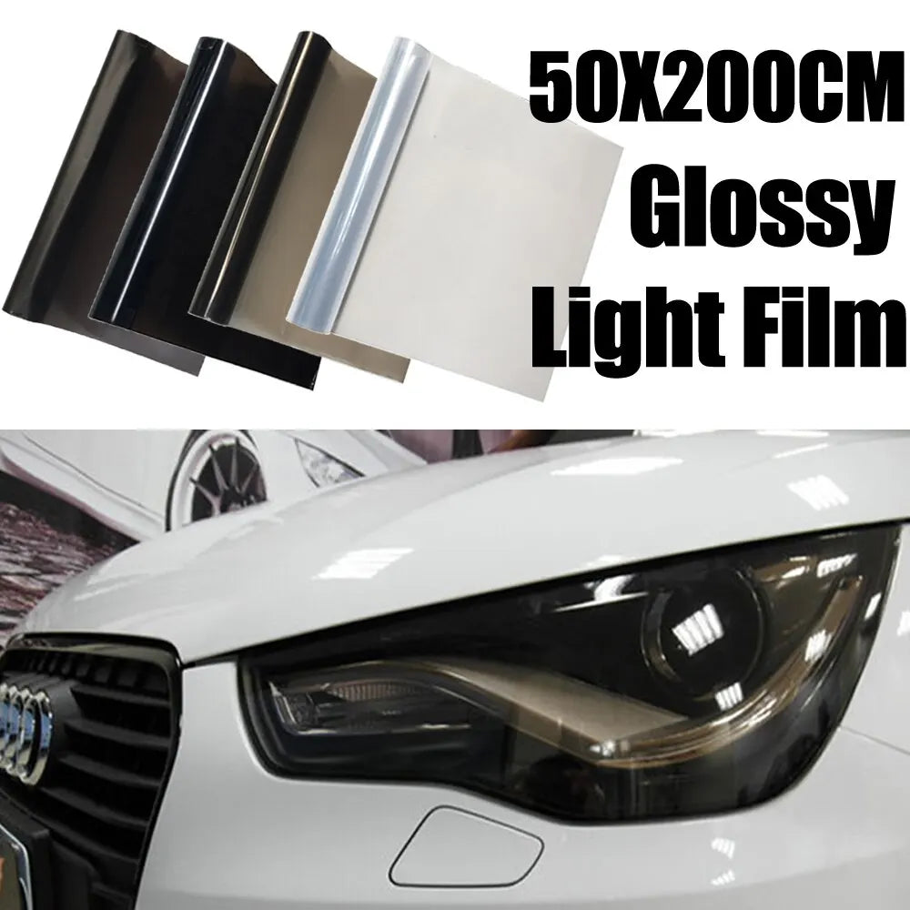 Filme impermeável do matiz do farol do carro, luz de névoa do fumo, vinil claro, PVC, preto, acessórios da etiqueta, 50cm x 200cm