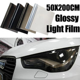Filme impermeável do matiz do farol do carro, luz de névoa do fumo, vinil claro, PVC, preto, acessórios da etiqueta, 50cm x 200cm