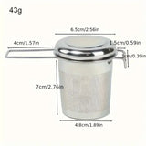 Colador de té de acero inoxidable de primera calidad con asa plegable extensible, colador de té suelto con tapa, antiescaldaduras, filtro de té multifuncional, 1 pieza 