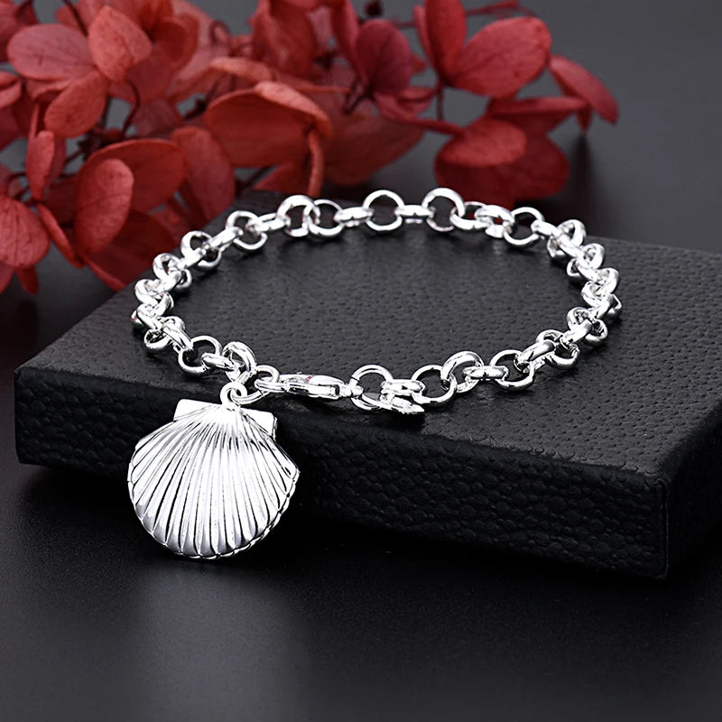Fine 925 Sterling Silver Bracelet for Women and Men, Noble Nice Chain, Solid Charms, Wedding Party Gift, Fashion Jewelry, Hot Model 