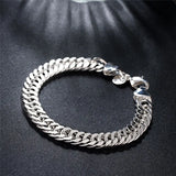 Fine 925 Sterling Silver Bracelet for Women and Men, Noble Nice Chain, Solid Charms, Wedding Party Gift, Fashion Jewelry, Hot Model 