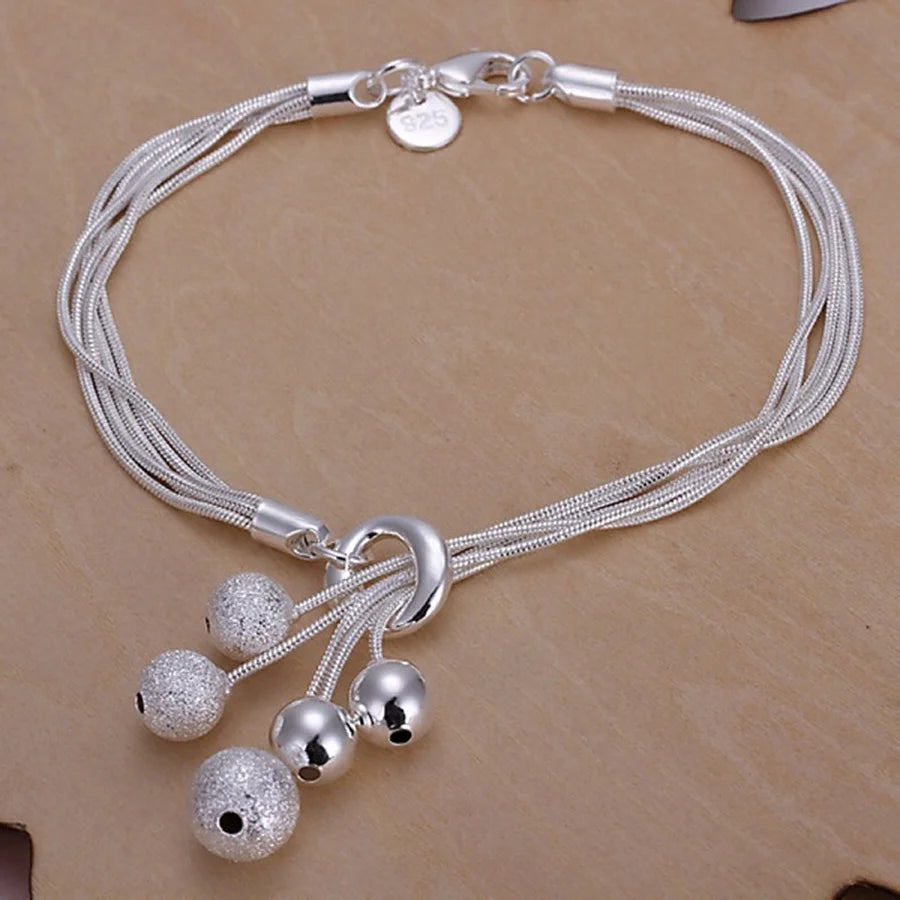 Fine 925 Sterling Silver Bracelet for Women and Men, Noble Nice Chain, Solid Charms, Wedding Party Gift, Fashion Jewelry, Hot Model 