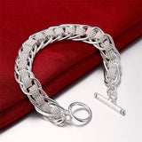 Fine 925 Sterling Silver Bracelet for Women and Men, Noble Nice Chain, Solid Charms, Wedding Party Gift, Fashion Jewelry, Hot Model 