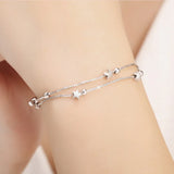 Fine 925 sterling silver Chain Stars Bracelets for women Charms fashion designer party Jewelry Holiday Wedding Gifts 