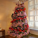 Christmas Knitted Ribbon for DIY, Wreath Bow, Home Tree Decorations, Christmas Gifts, New Year 2025, 1 Roll 