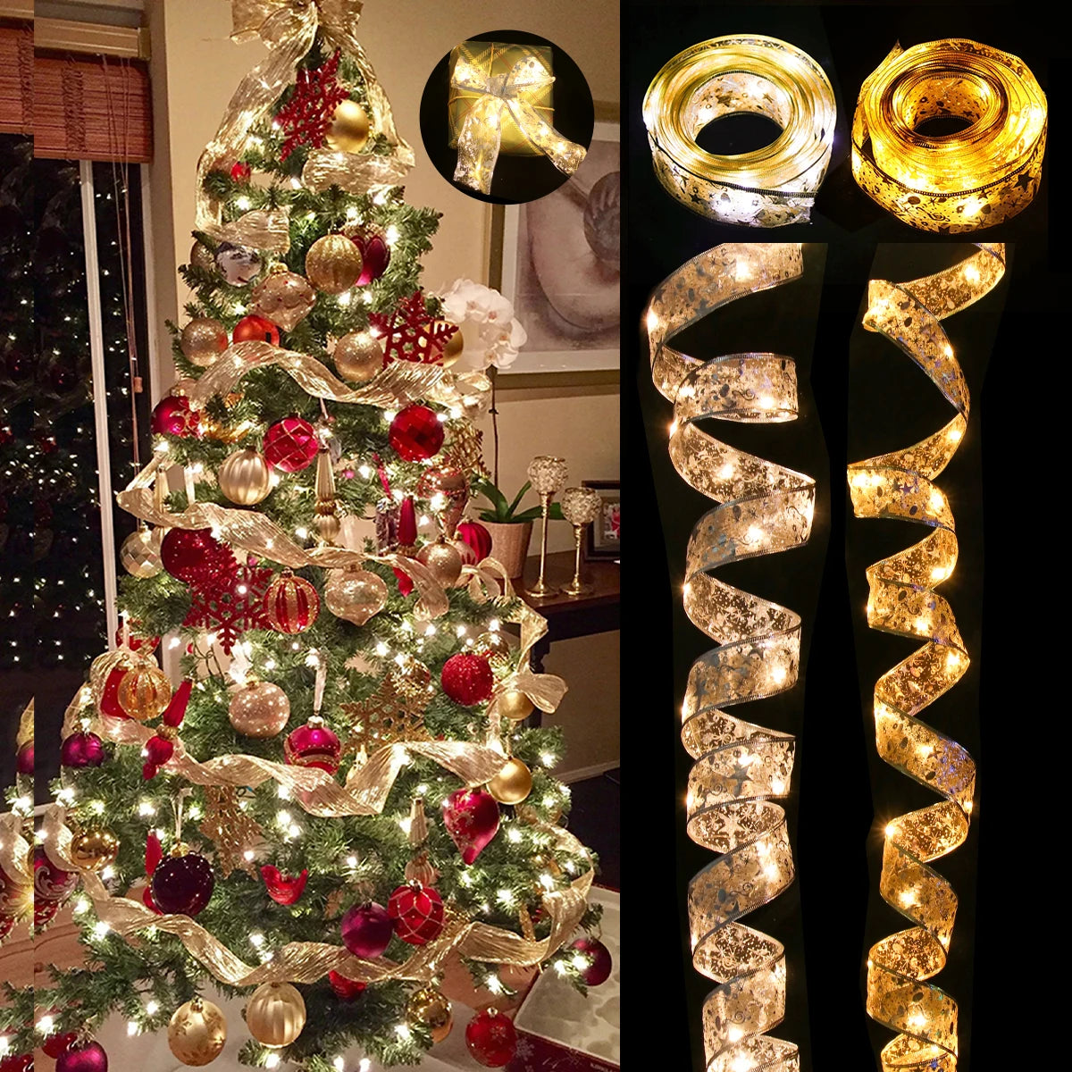 Fita de natal luz de fadas corda feliz natal decorações para casa 2024 cristmas ornamento natal navidad presentes ano novo 2025