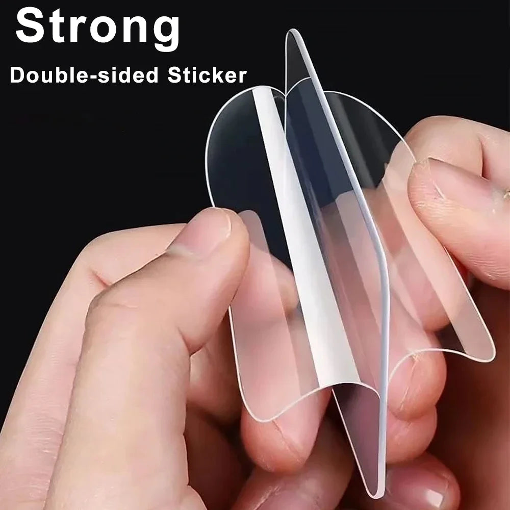 Reusable Strong Double Sided Tape PVC Clear Square Wall Stickers for Hooks Waterproof No Traces Home Glue Tapes 