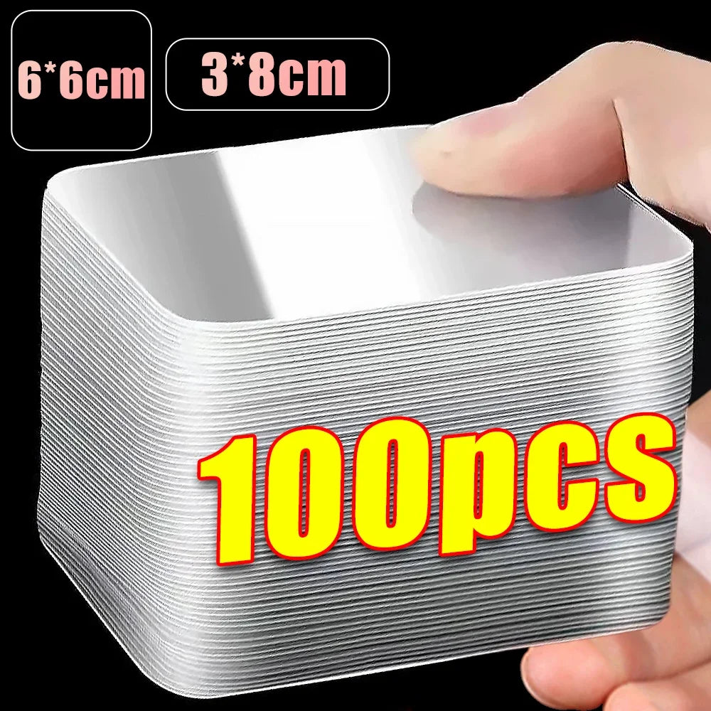 Reusable Strong Double Sided Tape PVC Clear Square Wall Stickers for Hooks Waterproof No Traces Home Glue Tapes 