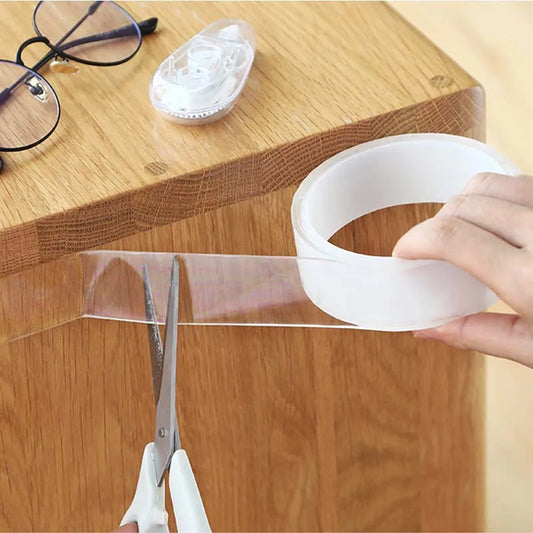 Cinta adhesiva de doble cara, transparente, sin rastro, reutilizable, impermeable, adhesiva, lavable, Gekkotape, para el hogar, 1 m, 2 m, 3 m, 5 m 