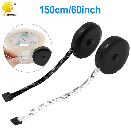 1.5m 60inch Black Double Sided Tape Measure Retractable Flexible ABS Tools Sewing Mini Tape Measure 