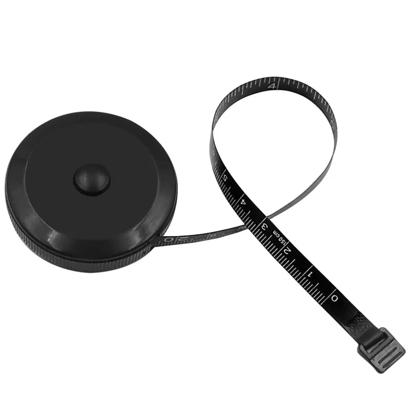 Fita métrica dupla face preta, 1.5m, 60 polegadas, retrátil, ferramentas abs flexível, costura, mini fita métrica