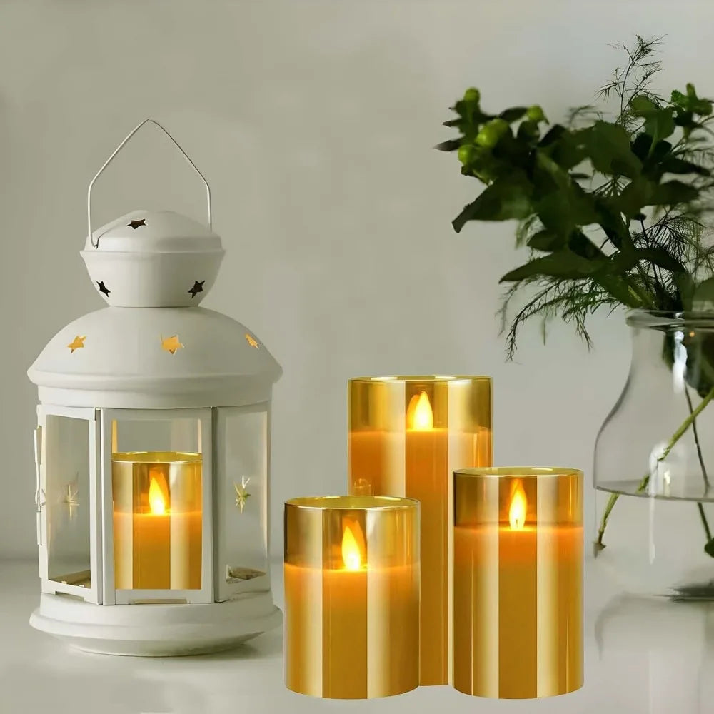 Flameless Electric LED Candle with Remote Control, 3D Wick, Battery Operated, Hotel, Wedding, Birthday Party Decoration