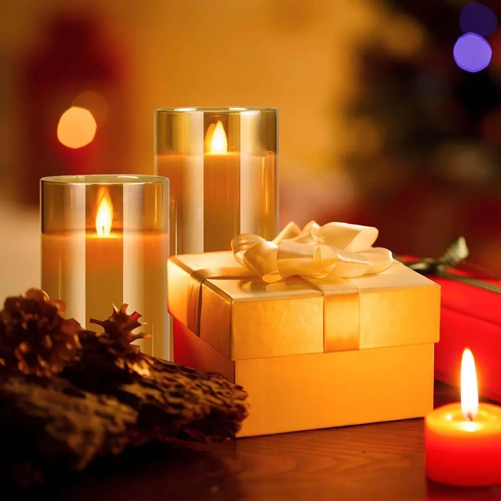 Flameless Electric LED Candle with Remote Control, 3D Wick, Battery Operated, Hotel, Wedding, Birthday Party Decoration