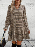 Flare manga plissado vestido, plus size, impressão
