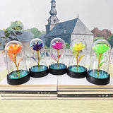 Artificial Rose Flowers for Girlfriend, Eternal Rose, LED Light, Leaf Flower, Wedding Decoration, Christmas Gifts, Valentine's Day 