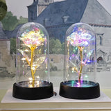 Artificial Rose Flowers for Girlfriend, Eternal Rose, LED Light, Leaf Flower, Wedding Decoration, Christmas Gifts, Valentine's Day 