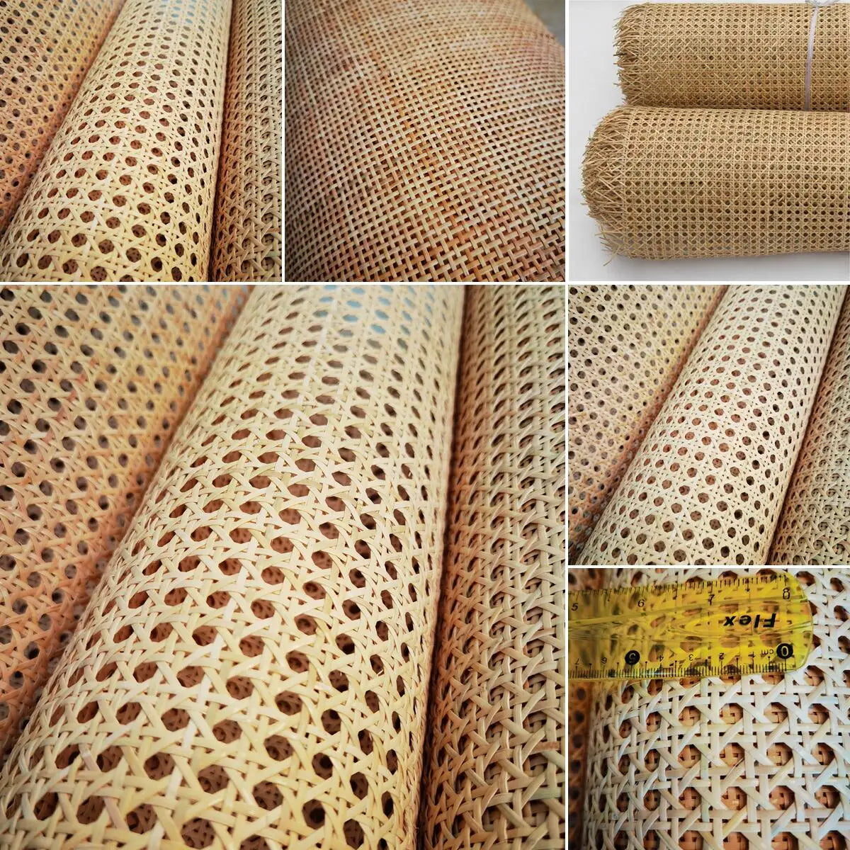 Natural Cane Webbing Sheet, Real Rattan, Webbing Roll, Chair, Table Background, Furniture Material, 30cm, 40cm, 45cm, 50cm, 55cm x 1m 