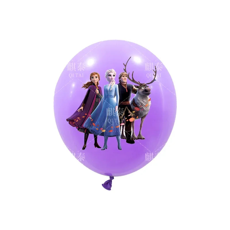 Frozen Theme Latex Snow Queen Balloons, Birthday Party Decorações, Brinquedos para Crianças, Baby Shower, Meninas, Fontes do partido, 12 ", 10Pcs