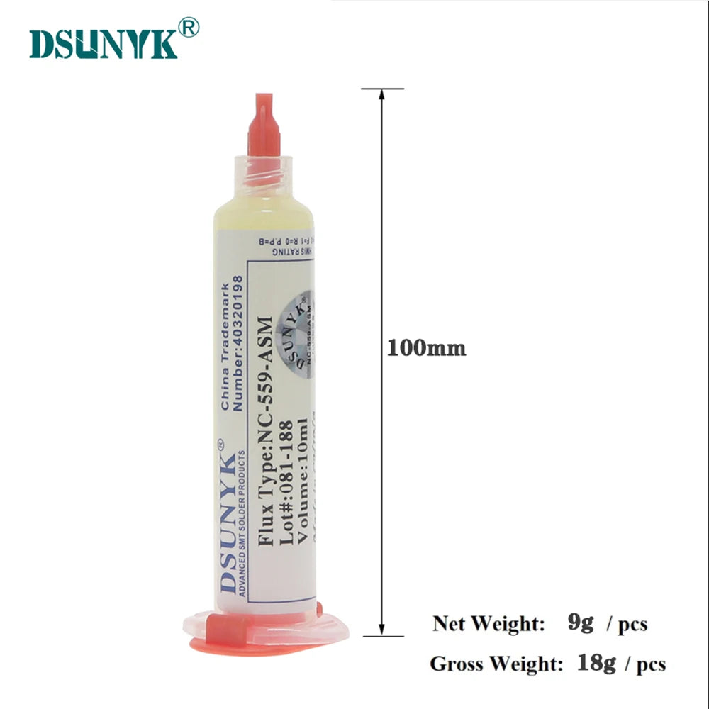 Soldering Fluxes 100% Original AMTECH NC-559-ASM Solder Flux Premium No-Clean Solder Paste Suitable for BGA SMD Soldering Station and Rework Station 10cc AMTECH 559 Original 