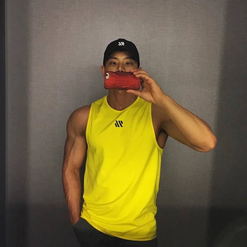 GITF-Men's Bodybuilding Tops, Gym Workout, Fitness Shirt, Running Kleding, Stringer, Singlet, Zomer, Training Vest 