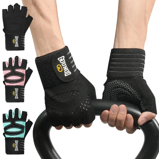 GOUNOD - Guantes de levantamiento de pesas transpirables, con soporte para muñecas, antideslizantes, para deportes, gimnasio, culturismo, levantamiento de potencia, fitness, entrenamiento 
