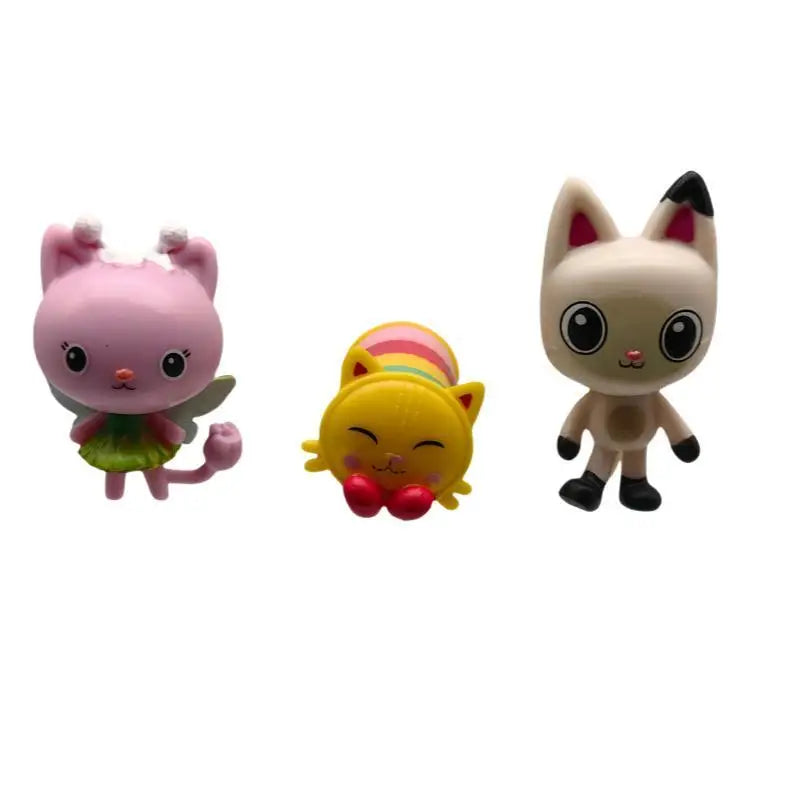 Figura de acción de casa de muñecas Gabby para niños, mercado de dibujos animados para máquina de muñecas cápsula, muñecas Gaby sonrientes abrazando a un coche, regalos de Navidad, 13 piezas por juego 