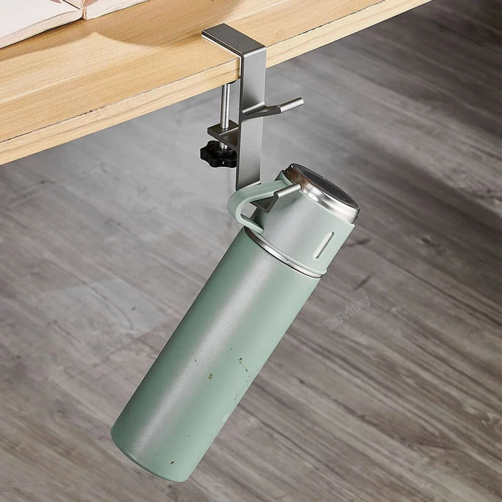 Gancho ajustable para escritorio, colgador para auriculares, organizador para mochilas de estudiantes, sin perforaciones, organizador para oficina en casa