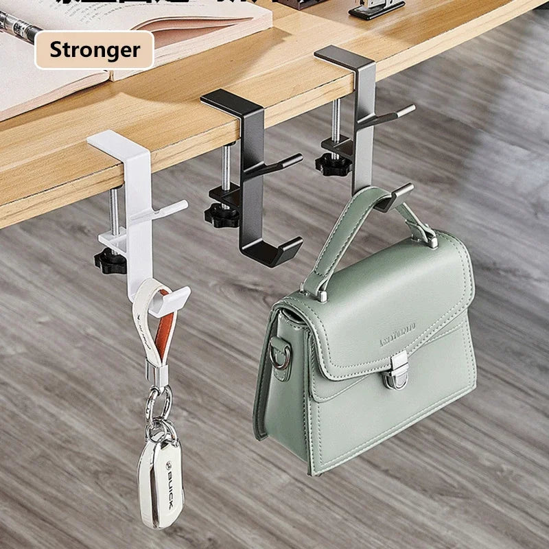 Gancho ajustable para escritorio, colgador para auriculares, organizador para mochilas de estudiantes, sin perforaciones, organizador para oficina en casa