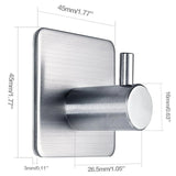 4 ganchos de pared adhesivos resistentes de acero inoxidable, impermeables, para baño y dormitorio. 