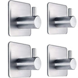 4 ganchos de pared adhesivos resistentes de acero inoxidable, impermeables, para baño y dormitorio. 