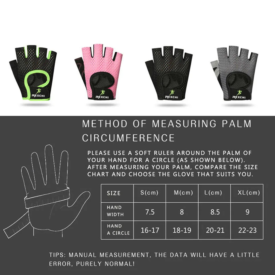Professional Gym Fitness Gloves Power Weight Lifting Women Crossfit Workout Bodybuilding Half Finger Hand Protector 