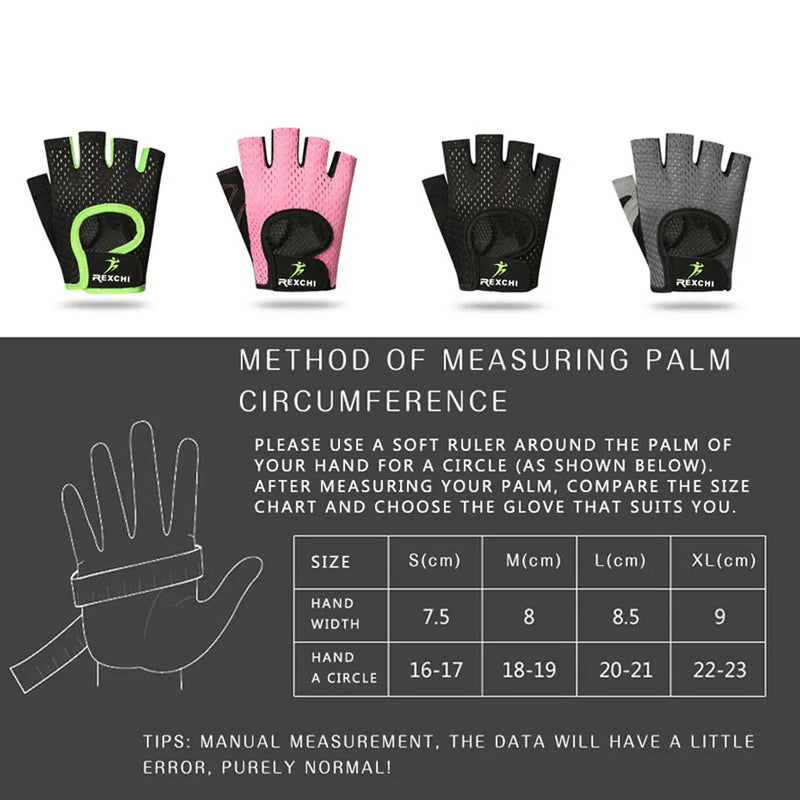 Professional Gym Fitness Gloves Power Weight Lifting Women Crossfit Workout Bodybuilding Half Finger Hand Protector 