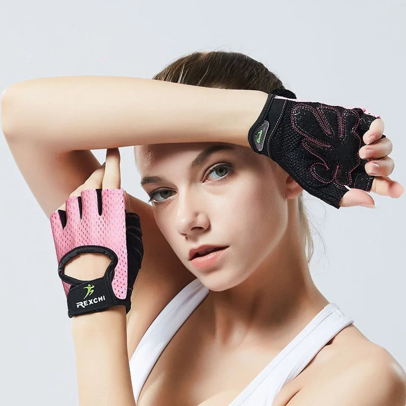 Professional Gym Fitness Gloves Power Weight Lifting Women Crossfit Workout Bodybuilding Half Finger Hand Protector 