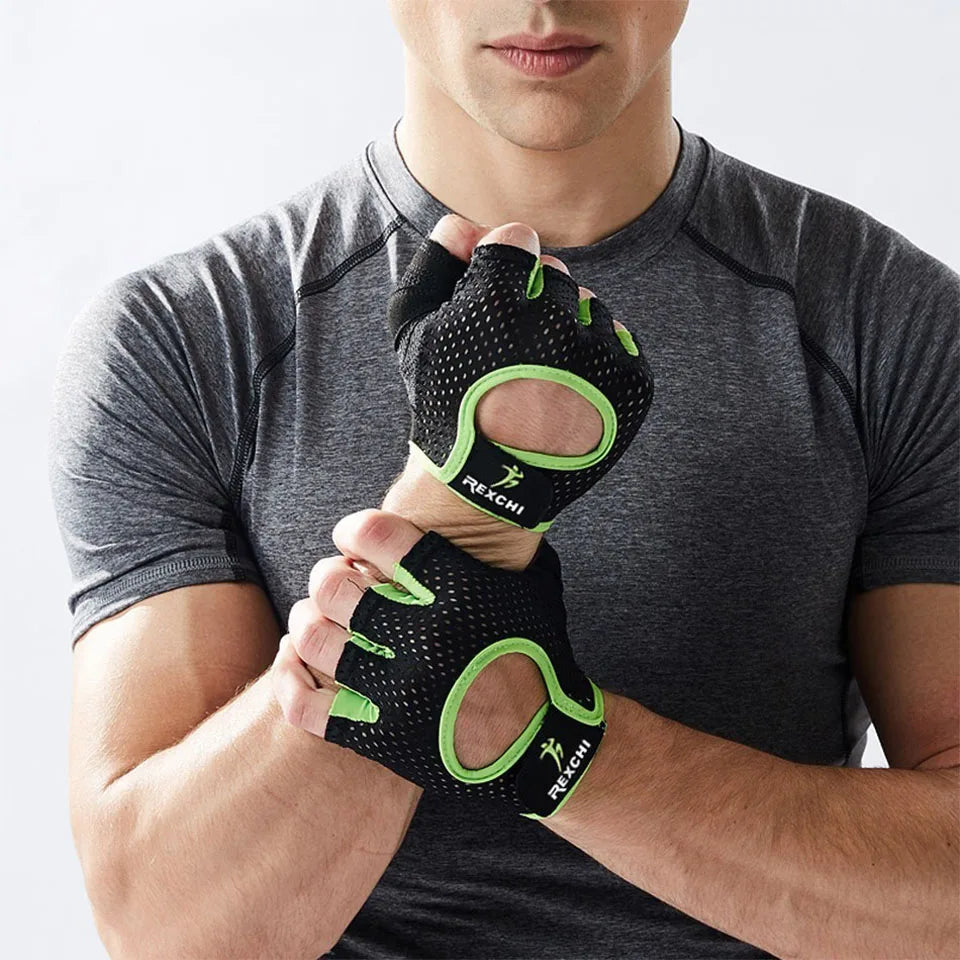 Professional Gym Fitness Gloves Power Weight Lifting Women Crossfit Workout Bodybuilding Half Finger Hand Protector 