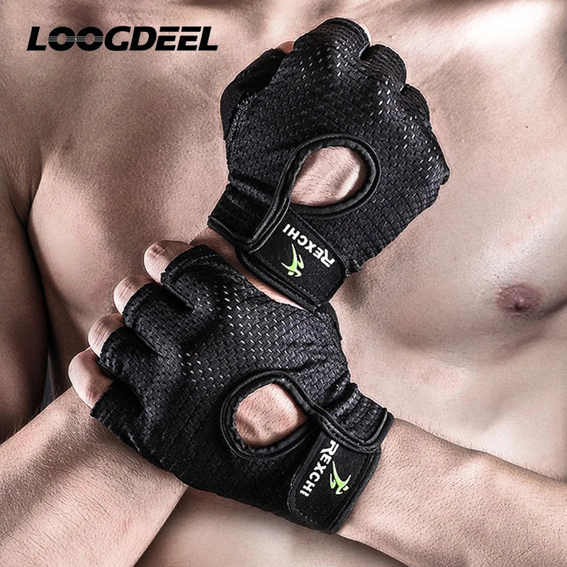 Professional Gym Fitness Gloves Power Weight Lifting Women Crossfit Workout Bodybuilding Half Finger Hand Protector 