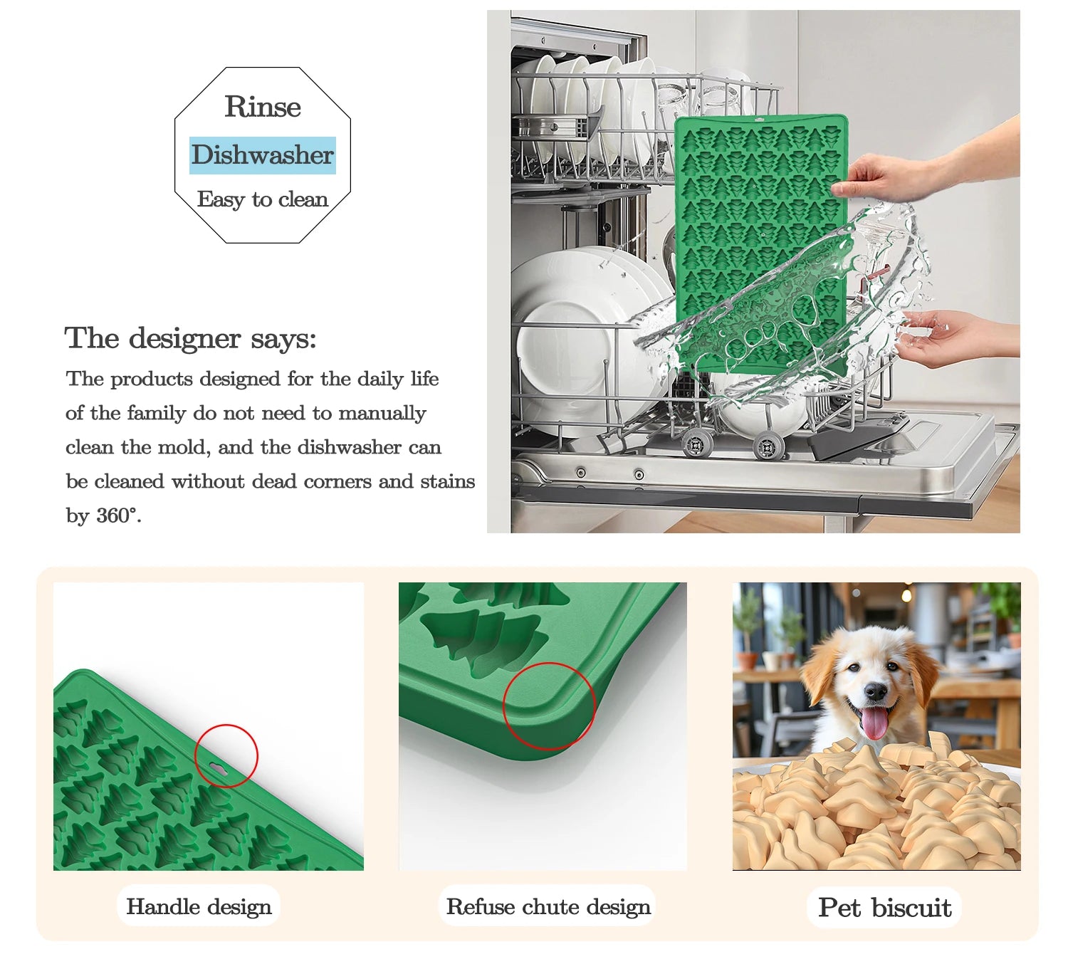 Molde de silicona para galletas con forma de hombrecito de jengibre, mini moldes de chocolate para hacer con forma de cachorro, 100 agujeros 