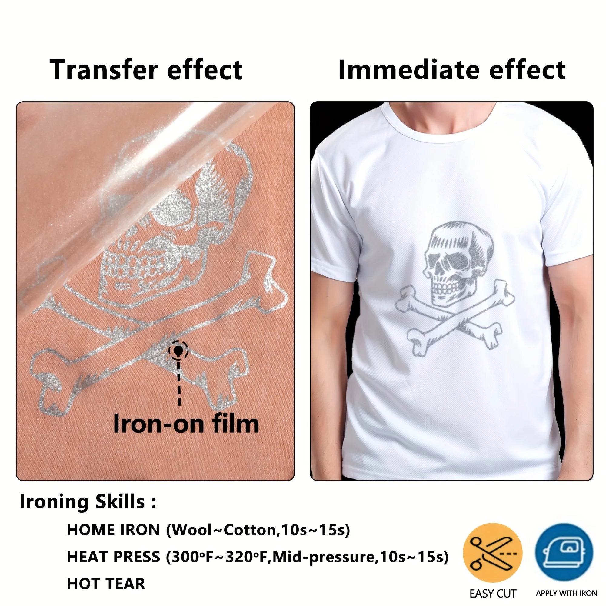 Glitter Heat Transfer Vinyl, Iron on HTV Vinyl for Shirts, Cameo, Easy to Cut, Weed for Heat Vinyl Design 
