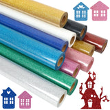 Glitter Heat Transfer Vinyl, Iron on HTV Vinyl for Shirts, Cameo, Easy to Cut, Weed for Heat Vinyl Design 