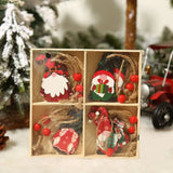 Gnomos De Natal Pingente De Madeira, Árvore De Natal Pendurado Ornamentos, Decorações De Natal Para Casa, Presente De Ano Novo, 2022, 9 Pcs, 12 Pcs