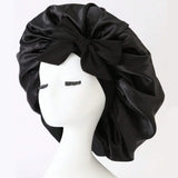 Gorro de cetim de seda ajustável Bonne para dormir gorro de cabelo com gravata para mulheres e homens