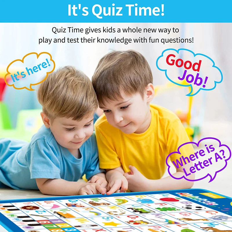 Póster musical electrónico con el alfabeto inglés, letras parlantes del alfabeto, juguete educativo para niños pequeños, regalo 
