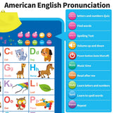 Póster musical electrónico con el alfabeto inglés, letras parlantes del alfabeto, juguete educativo para niños pequeños, regalo 