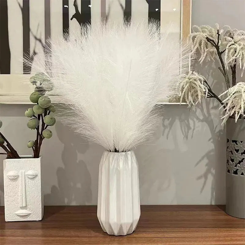 Artificial Pompom Grass, Pompass Branches, Faux Soft Stems, Plants Vase Filler, Home Boho Decor, Flower Arrangement, 10pcs 